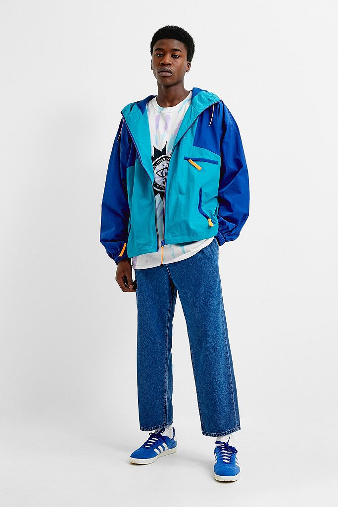 iets frans...Blue Colourblock Windbreaker Jacket | Urban Outfitters UK