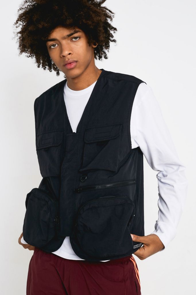 Uo Black Nylon Utility Gilet Urban Outfitters Uk