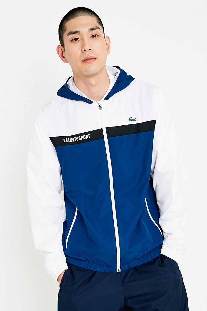Lacoste SPORT White and Navy Zip Jacket | Urban Outfitters UK