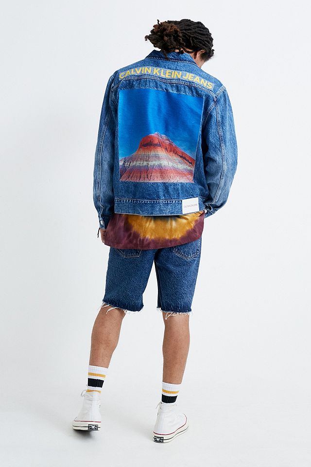 Calvin Klein Sand Denim Trucker Jacket | Urban Outfitters UK