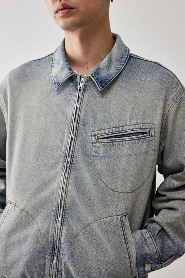 Slide View: 4: BDG Tony Light Wash Denim Harrington Jacket