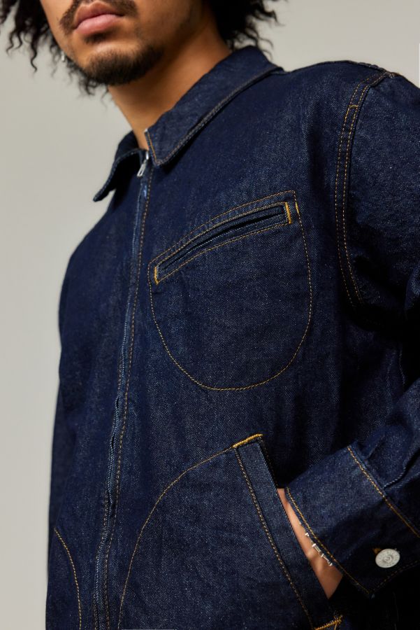 Slide View: 3: BDG Tony Dark Rinse Denim Harrington Jacket