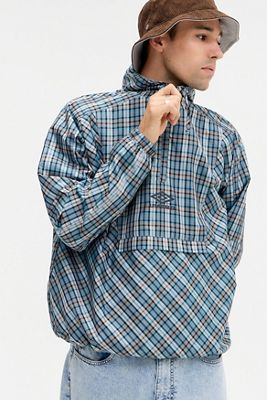 Umbro Blue & Grey Check Cagoule