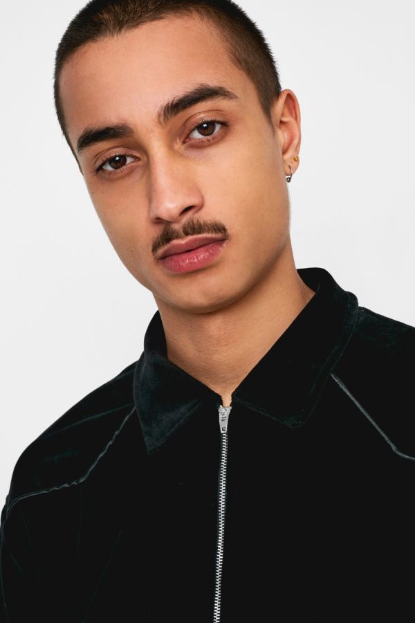 SWEET SKTBS X Ali Boulala Black Velour Jacket | Urban Outfitters UK