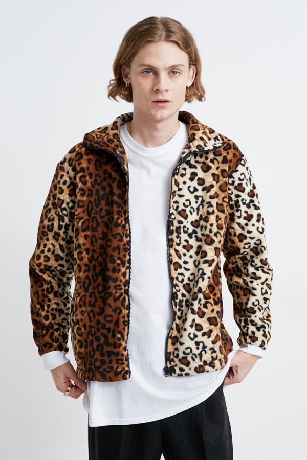 Black Mountain Apparel Leopard Print Fleece Jacket Urban Outfitters UK