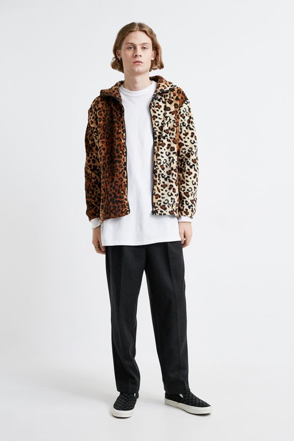 Black Mountain Apparel Leopard Print Fleece Jacket Urban Outfitters UK
