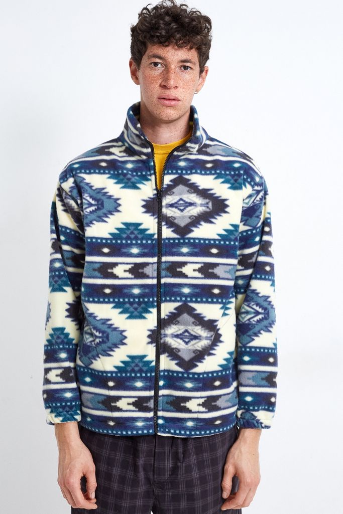 Black Mountain Apparel FleeceJacke in Blau mit GeoPrint Urban