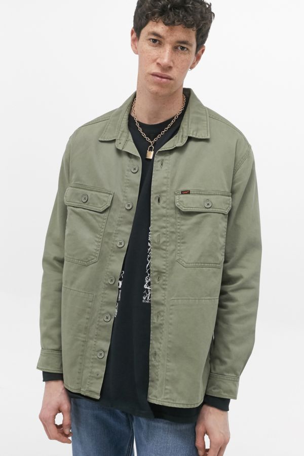 Lee Lichen Green Work Shirt Jacket | Urban Outfitters UK