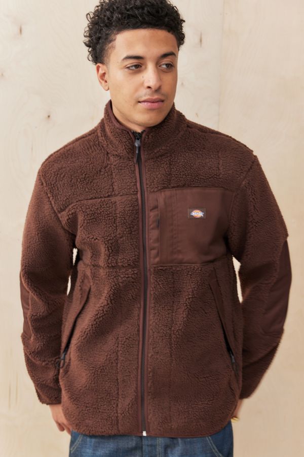 Slide View: 4: Veste Sherpa Marron Dickies UO Exclusive