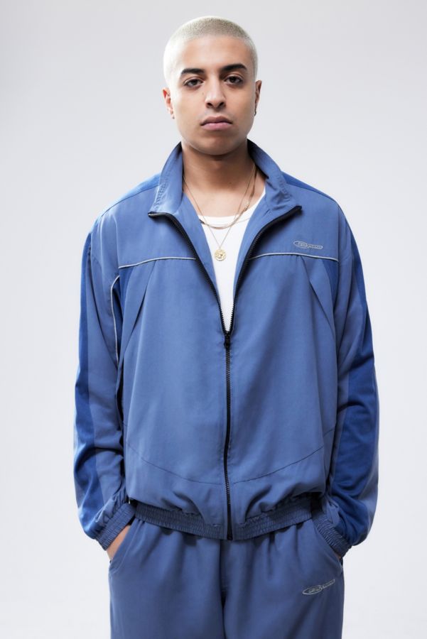 Slide View: 1: iets frans... Blue Mesh Panel Track Jacket