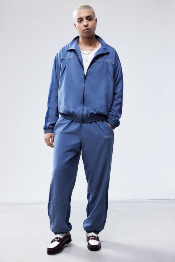 Slide View: 2: iets frans... Blue Mesh Panel Track Jacket