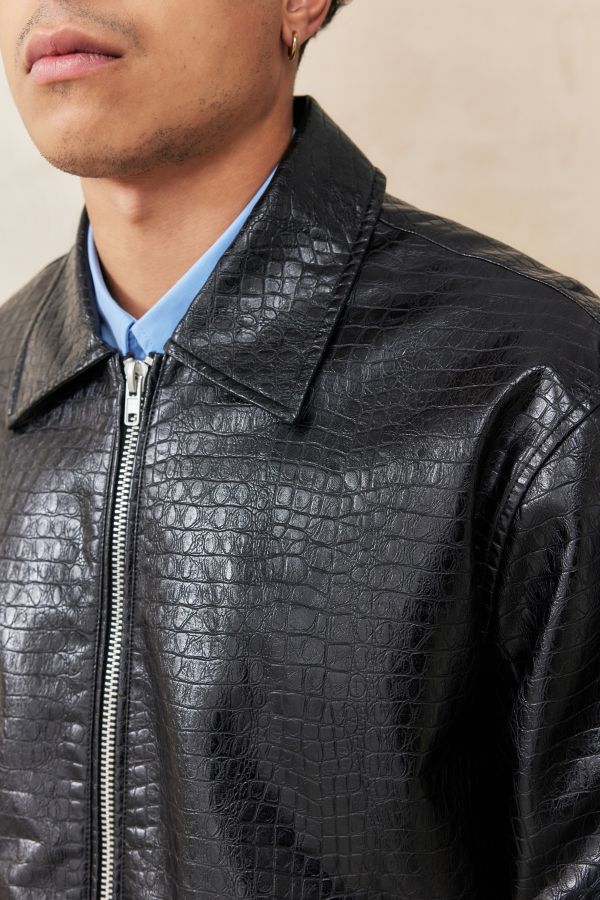 Slide View: 4: Veste en simili cuir croco Nicolai BDG