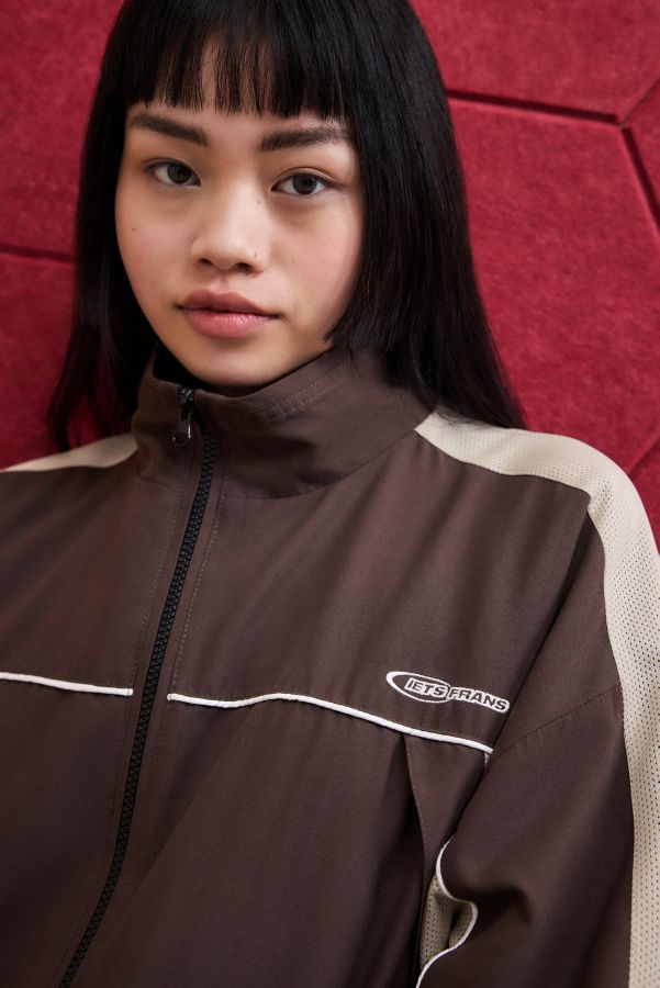 Slide View: 7: iets frans... Brown Mesh Track Jacket