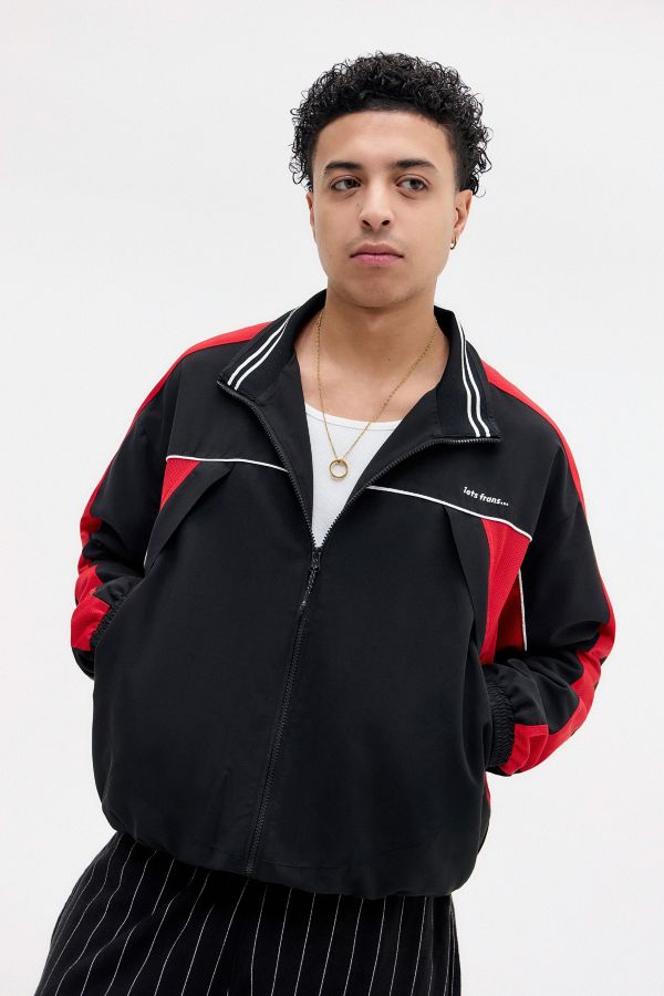 Slide View: 1: iets frans... Black Blake Mesh Track Jacket