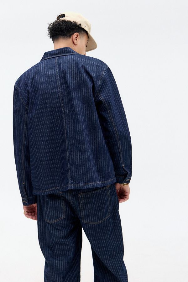 Slide View: 4: Veste en jean rayé BDG Chore Rinse