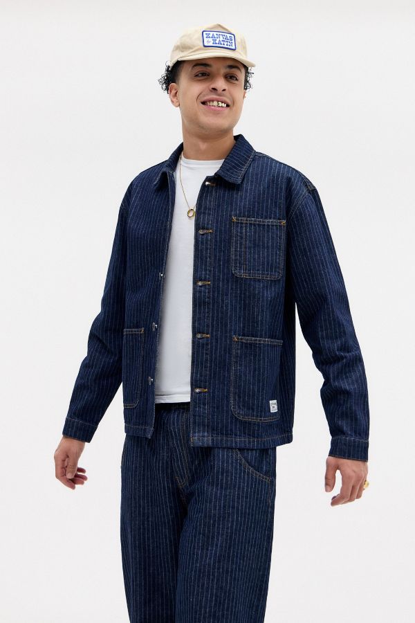 Slide View: 5: Veste en jean rayé BDG Chore Rinse