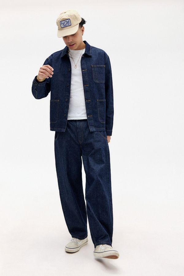 Slide View: 6: Veste en jean rayé BDG Chore Rinse