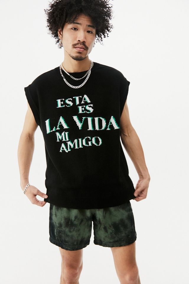 UO La Vida Black Knitted Tank Top Urban Outfitters UK