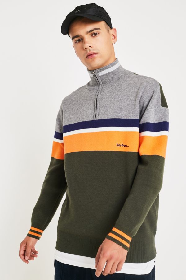 iets frans… Multi-Stripe Mock Neck Jumper | Urban Outfitters UK