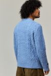 Thumbnail View 4: Pull en maille torsadée bleu moelleux BDG