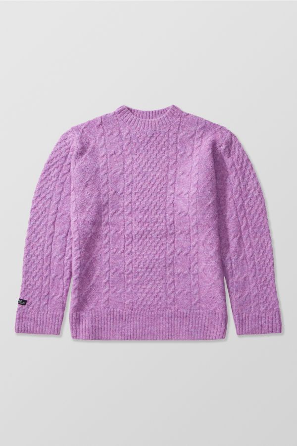 Slide View: 5: BDG Fluffy Pink Cable Knit Jumper 