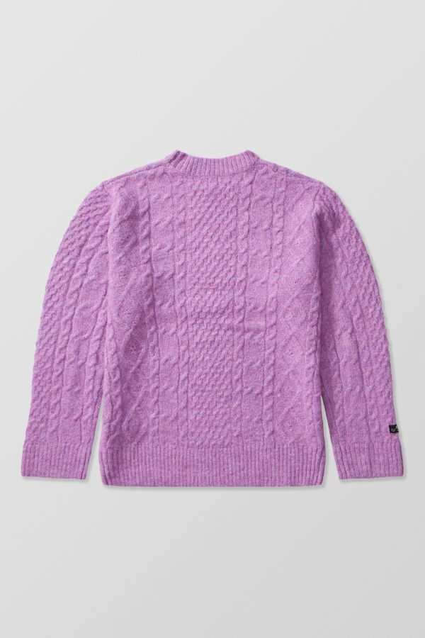 Slide View: 6: BDG Fluffy Pink Cable Knit Jumper 