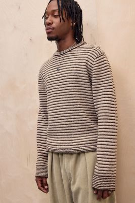 BDG Brown & Ecru Micro Stripe Jumper