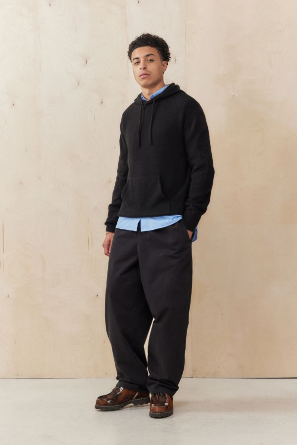 Slide View: 2: Loom Black Knitted Hoodie