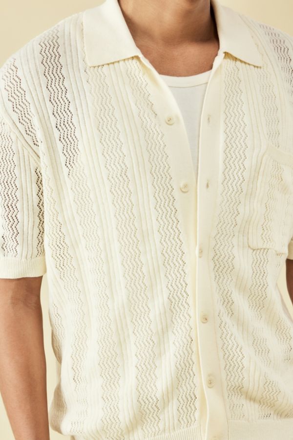 Slide View: 2: BDG Ecru Knit Polo Shirt