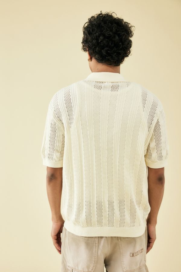 Slide View: 4: BDG Ecru Knit Polo Shirt