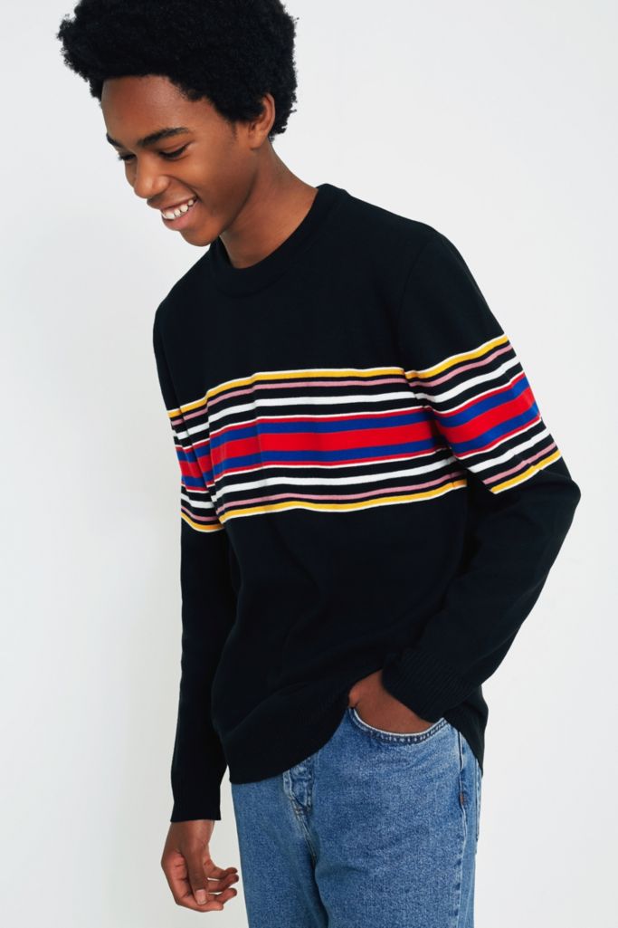 Loom Black Placement Stripe Jumper | Urban Outfitters UK