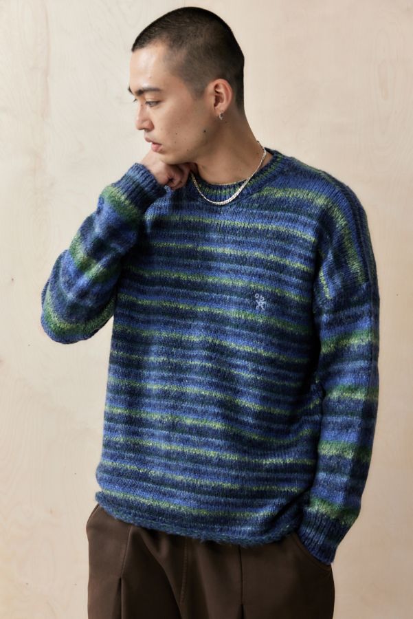 Slide View: 1: Ayker Blue Hollie Striped Knit Jumper