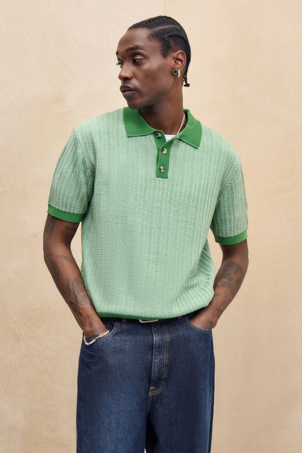 Vista diapositiva: 1: BDG Green Twist Polo Shirt