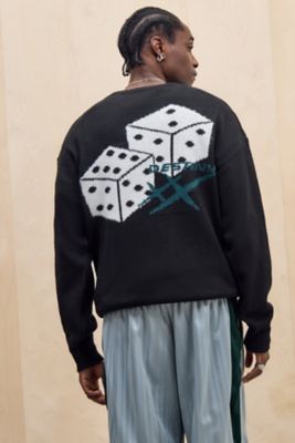 UO Black Destiny Dice Crew Knit Jumper