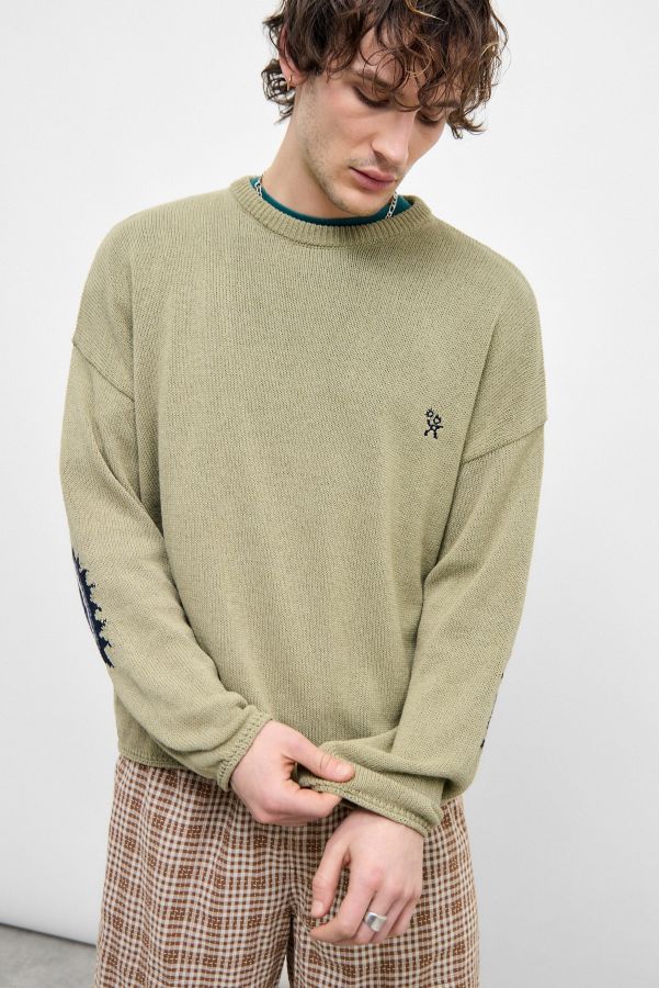 Slide View: 2: Ayker Sand Graphic Knit Jumper