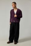 Thumbnail View 1: Checks Downtown Plum Shaggy Cardigan