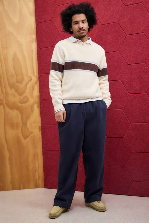 Vista diapositiva: 2: iets frans... Ecru Panel Knit Crew Neck Jumper