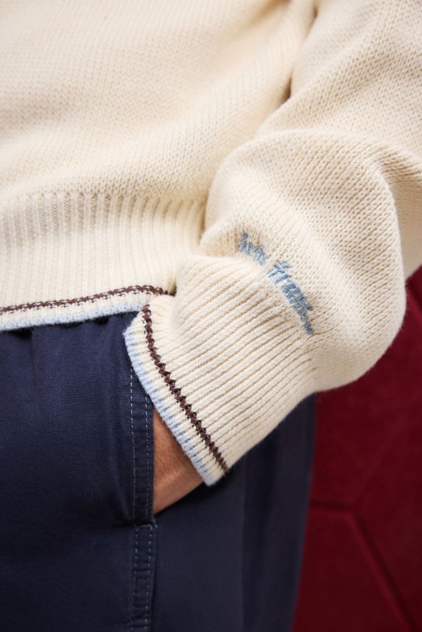 Slide View: 3: iets frans... Ecru Panel Knit Crew Neck Jumper