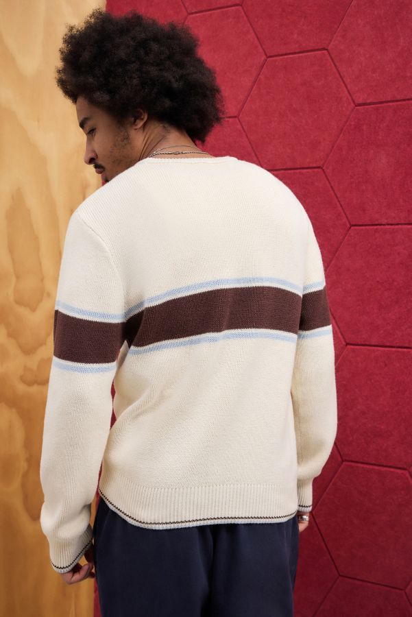 Slide View: 5: iets frans... Ecru Panel Knit Crew Neck Jumper