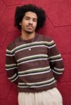 Visualizzazione miniature 1: iets frans... Brown Stripe Mesh Crew Neck Jumper