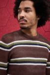 Thumbnail View 2: iets frans... Brown Stripe Mesh Crew Neck Jumper