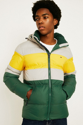 tommy jeans rugby stripe puffer jacket