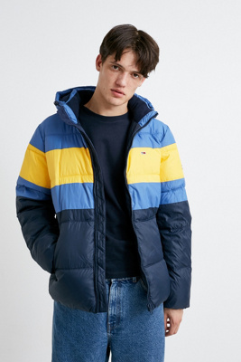tommy jeans rugby stripe puffer jacket