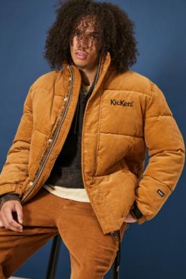 orange corduroy puffer jacket