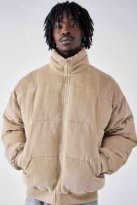 BDG Beige Cord Pufferjacke