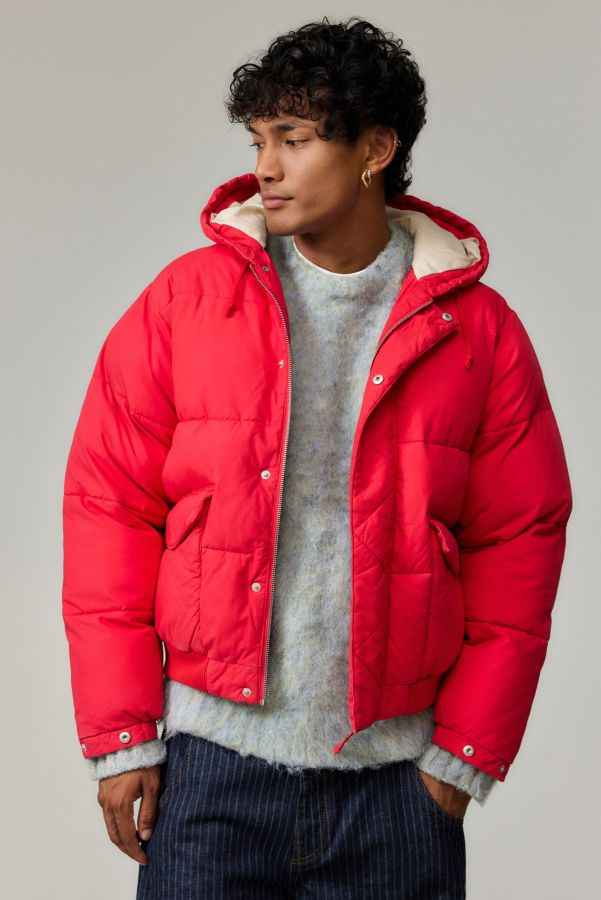 Slide View: 1: BDG Red Cotton Puffer Jacket