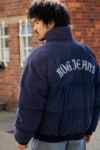 Thumbnail View 1: BDG Navy Bestickte Cord Puffer Jacke