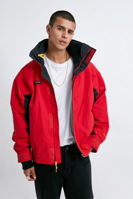 red and black columbia jacket