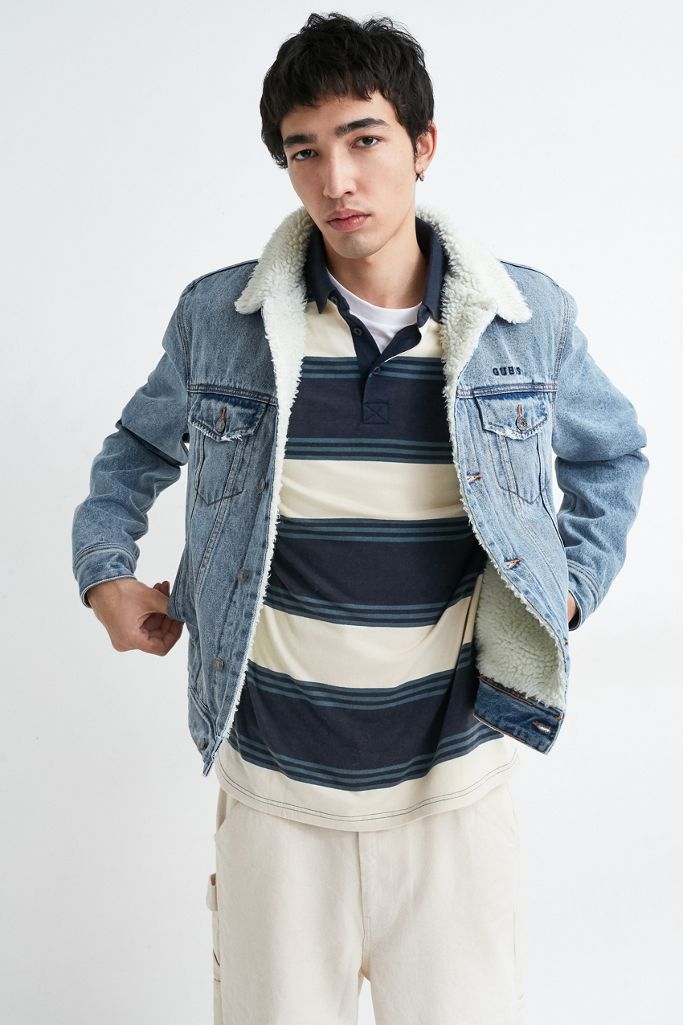 GUESS SherpaLined Denim Trucker Jacket Urban Outfitters FR