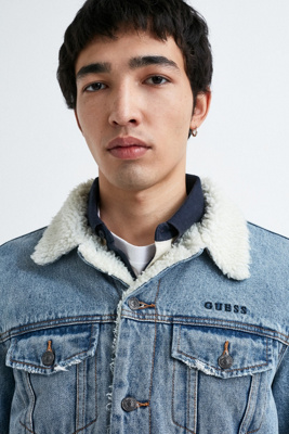 guess sherpa denim jacket